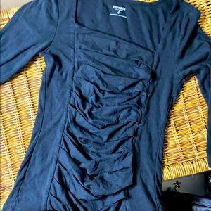 EXPRESS Sexy Basic Ruched 3/4 Sleeve Top